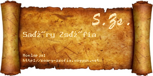 Saáry Zsófia névjegykártya